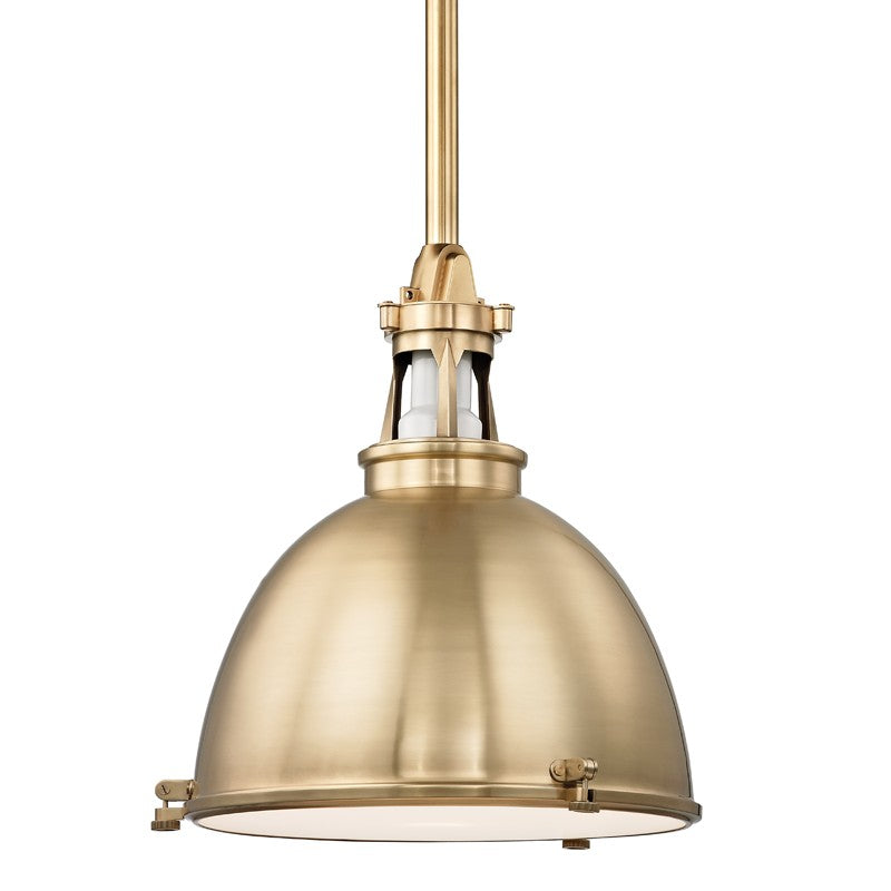 Massena One Light Pendant in Aged Brass - available from The Lighting Shoppe, trusted by Canadian homeowners