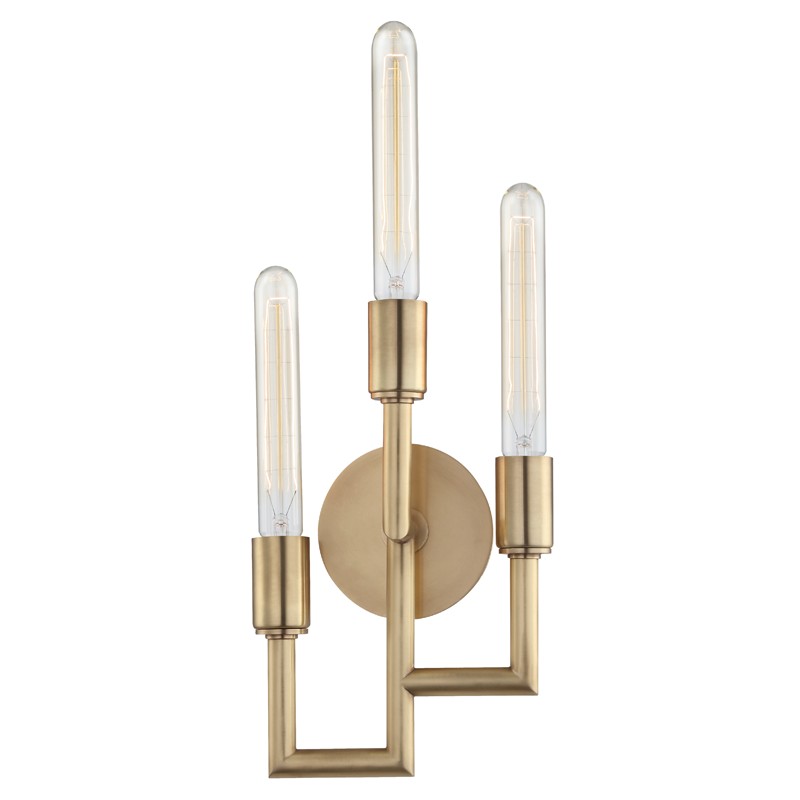 Hudson Valley Canada - 8310-AGB - Three Light Wall Sconce - Angler - Aged Brass