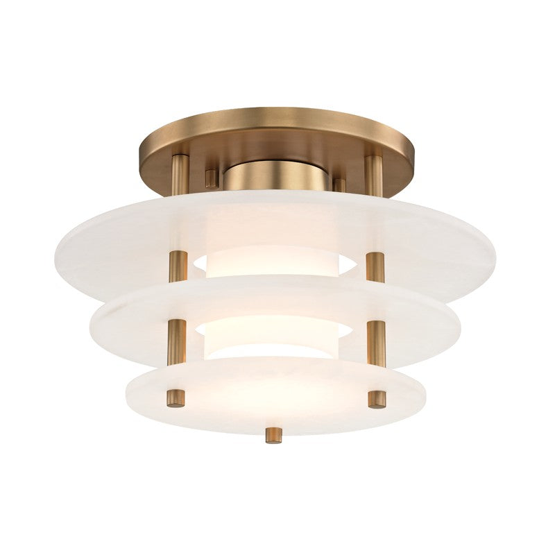 Gatsby LED Flush Mount in Aged Brass - available from The Lighting Shoppe, trusted by Canadian homeowners