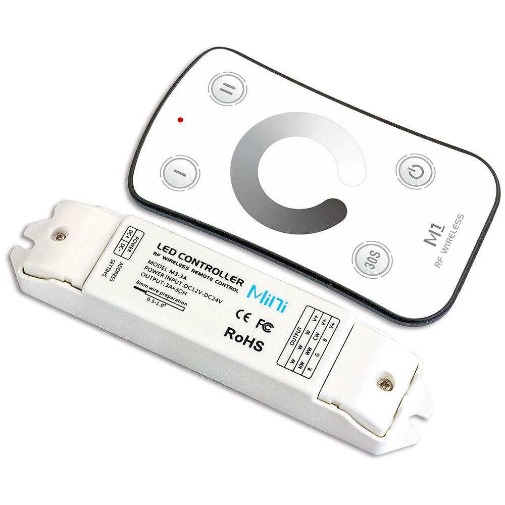 LED Wireless Remote with Dimming Controller in White - available from The Lighting Shoppe, trusted by Canadian homeowners