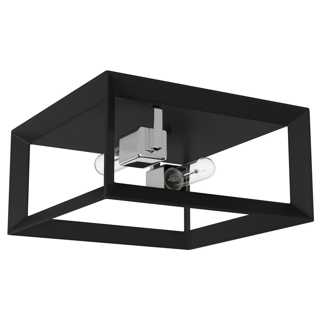 Vineyard Two Light Flush Mount in Black & Chrome - available from The Lighting Shoppe, trusted by Canadian homeowners