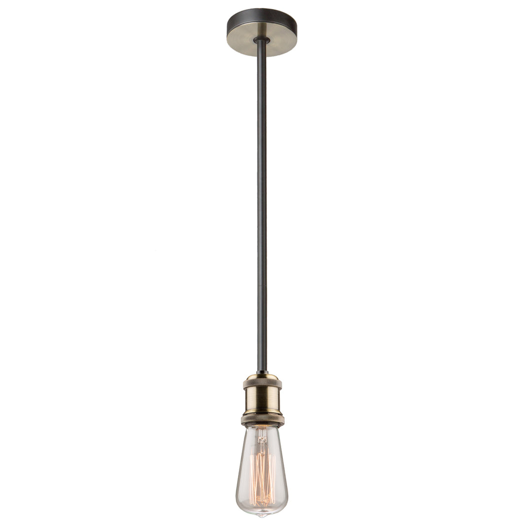 Tribeca One Light Pendant in Matte Black & Satin Brass - available from The Lighting Shoppe, trusted by Canadian homeowners