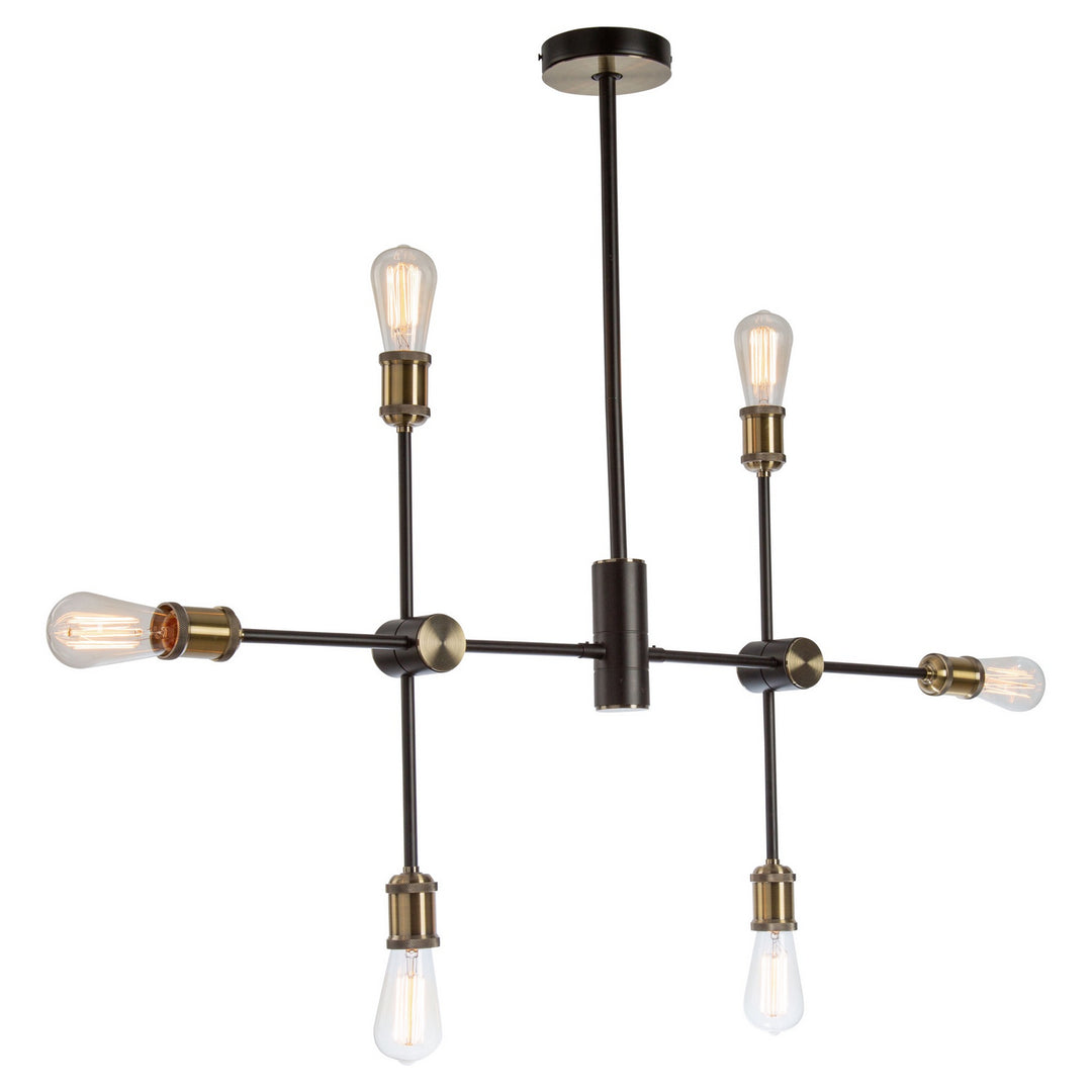 Artcraft Canada - AC10786BK - Six Light Chandelier - Tribeca - Matte Black & Satin Brass