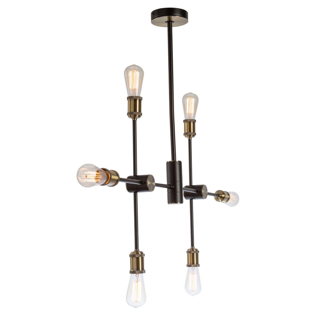 Artcraft Canada - AC10786BK - Six Light Chandelier - Tribeca - Matte Black & Satin Brass