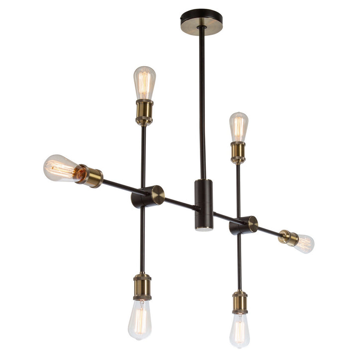 Artcraft Canada - AC10786BK - Six Light Chandelier - Tribeca - Matte Black & Satin Brass