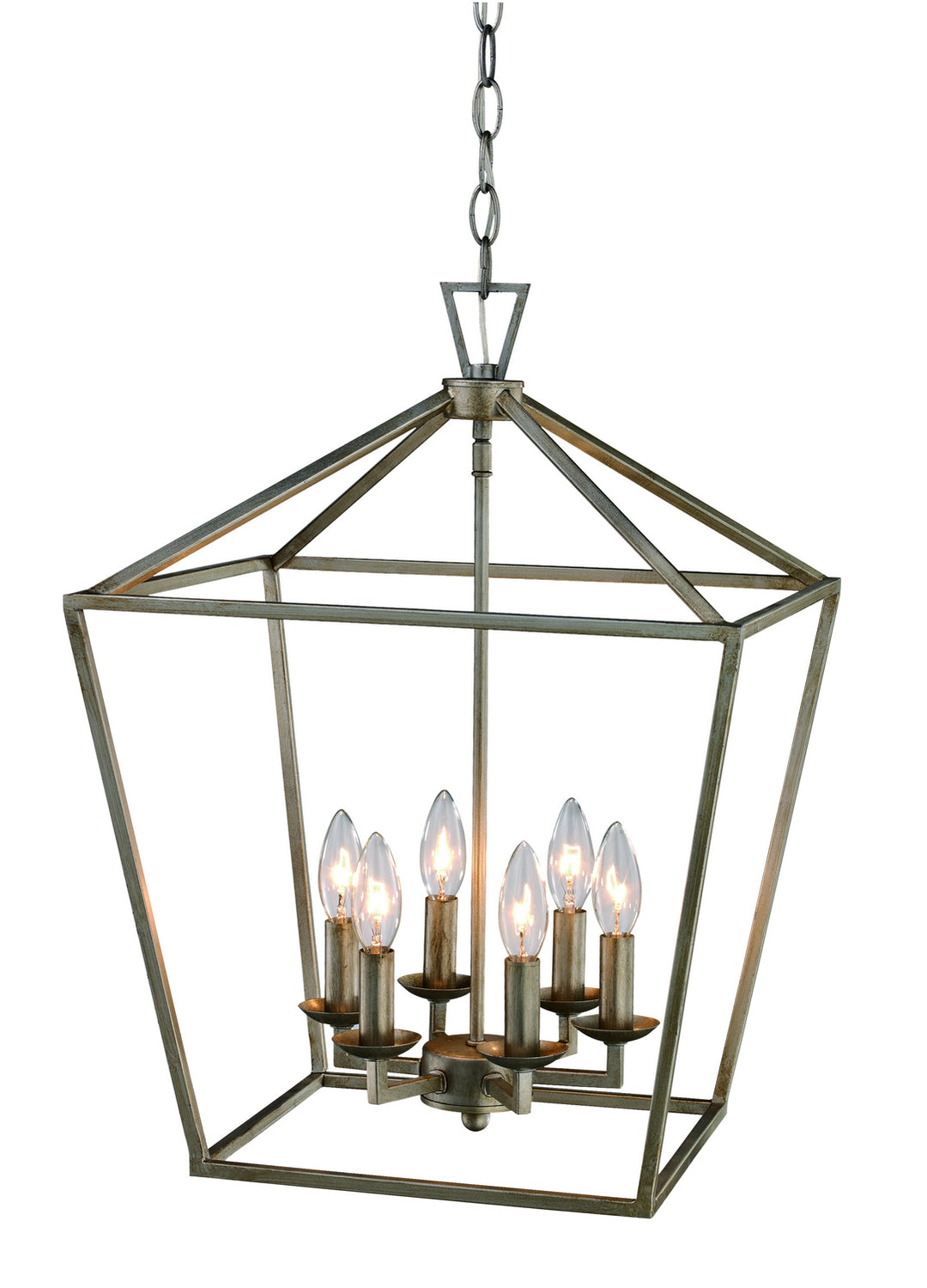 Lacey Six Light Pendant in Antique Silver Leaf - available from The Lighting Shoppe, trusted by Canadian homeowners