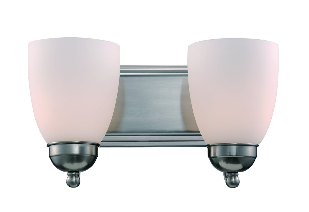 Clayton Two Light Vanity Bar in Brushed Nickel - available from The Lighting Shoppe, trusted by Canadian homeowners