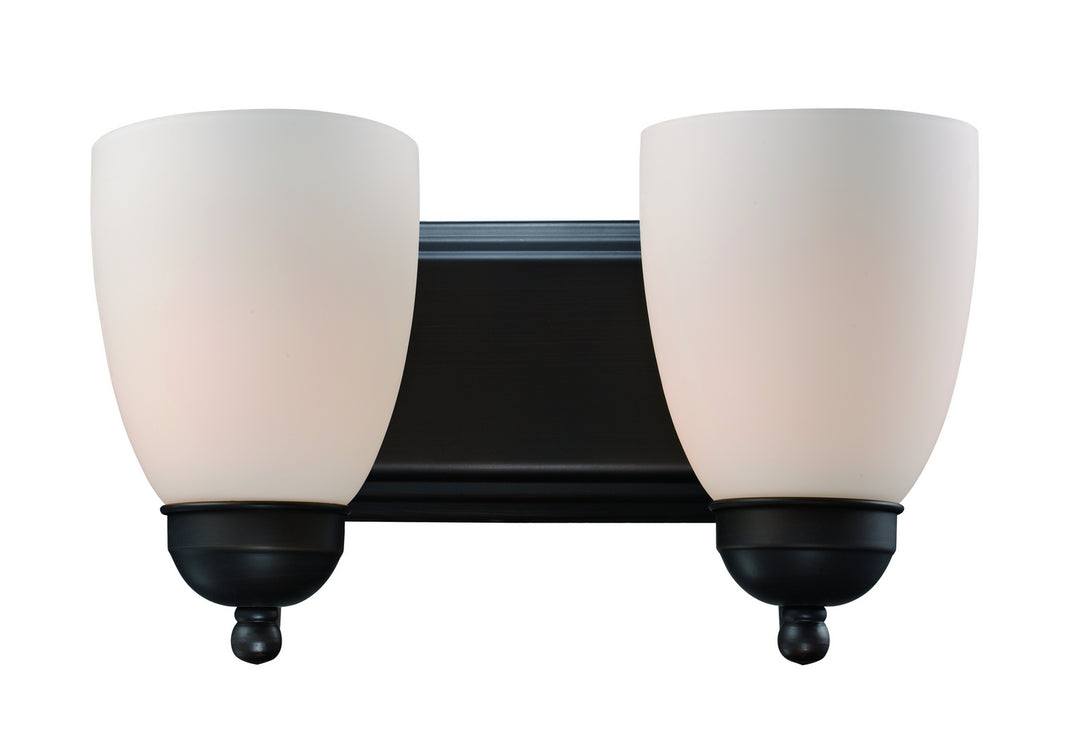 Clayton Two Light Vanity Bar in Rubbed Oil Bronze - available from The Lighting Shoppe, trusted by Canadian homeowners