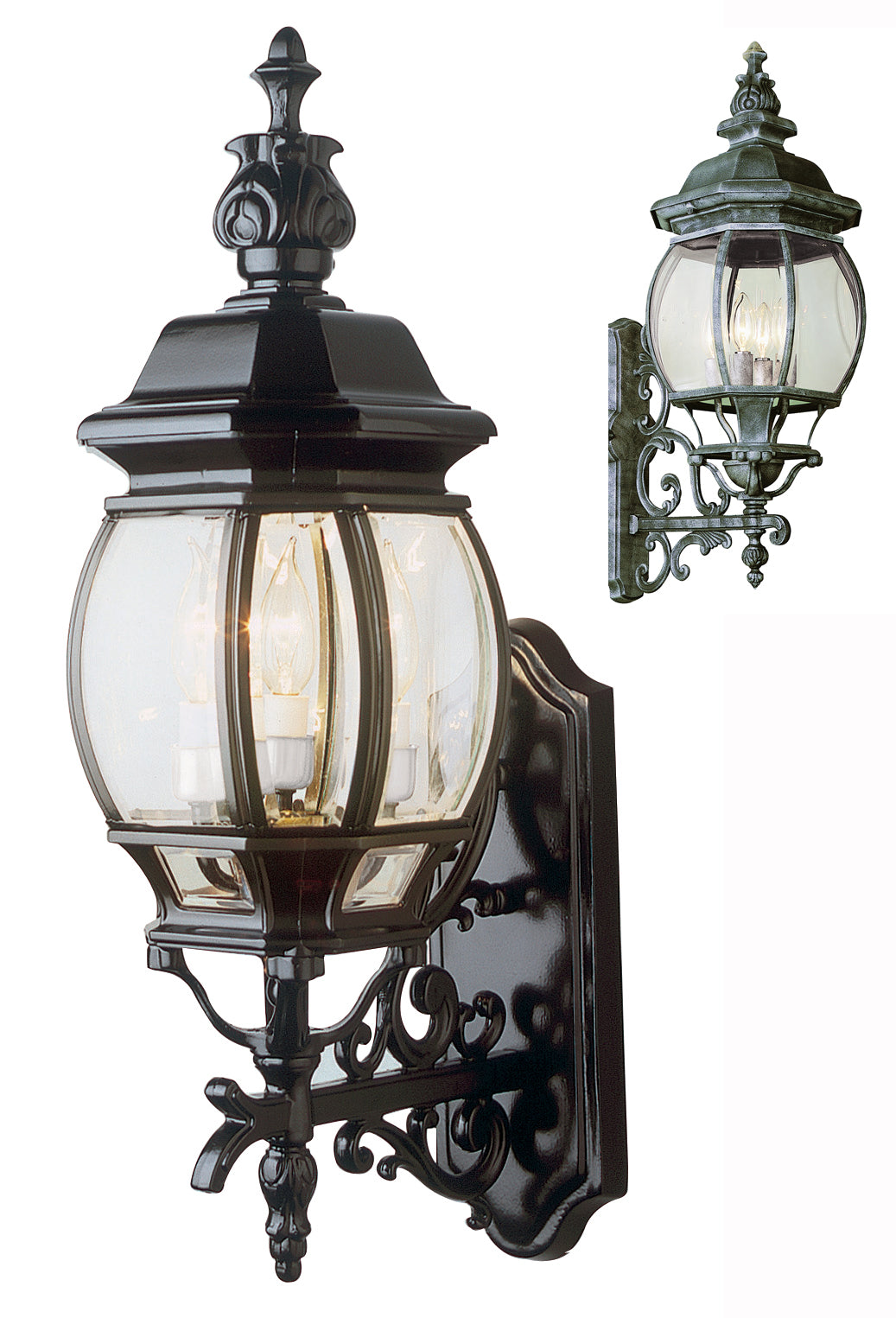 Francisco Three Light Wall Lantern in Swedish Iron - available from The Lighting Shoppe, trusted by Canadian homeowners