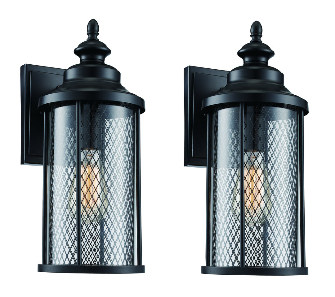 Stewart One Light Wall Lantern in Black - available from The Lighting Shoppe, trusted by Canadian homeowners