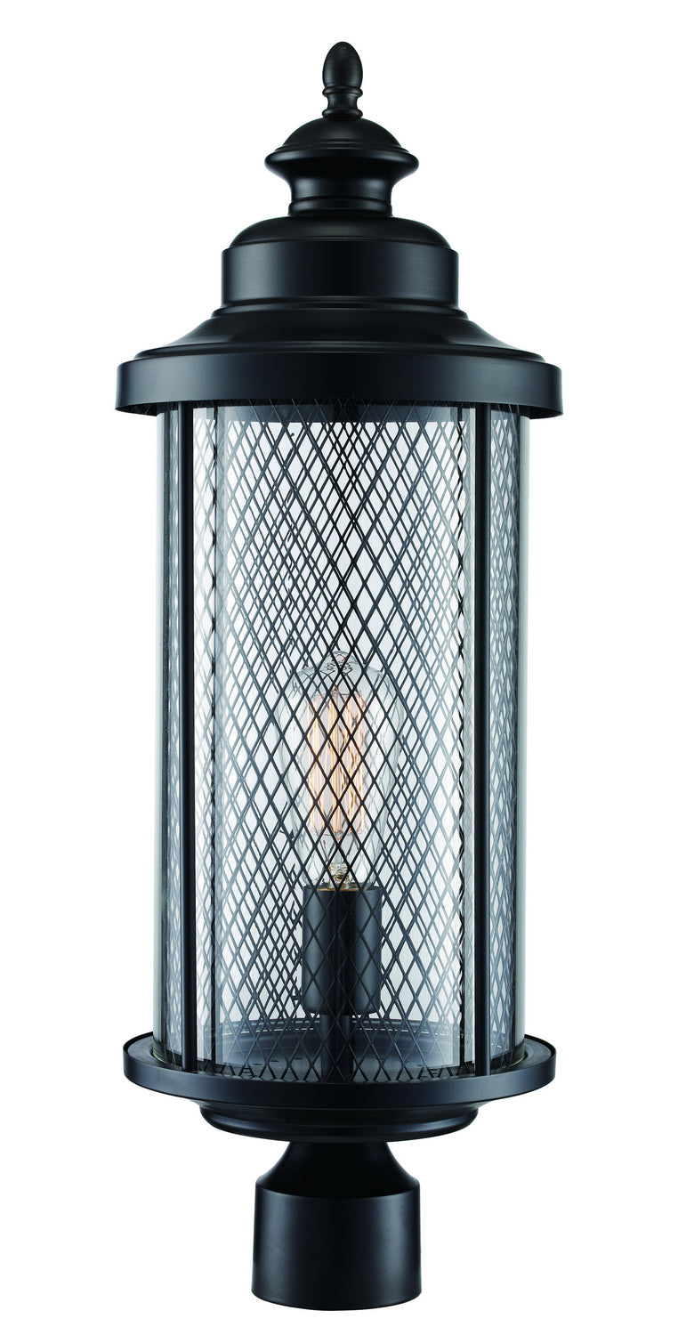 Stewart One Light Postmount Lantern in Black - available from The Lighting Shoppe, trusted by Canadian homeowners