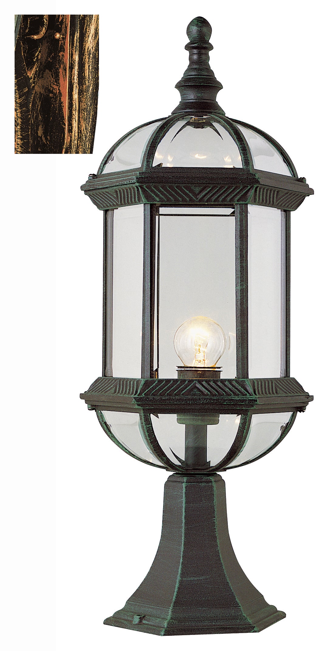 Wentworth One Light Postmount Lantern in Black Copper - available from The Lighting Shoppe, trusted by Canadian homeowners