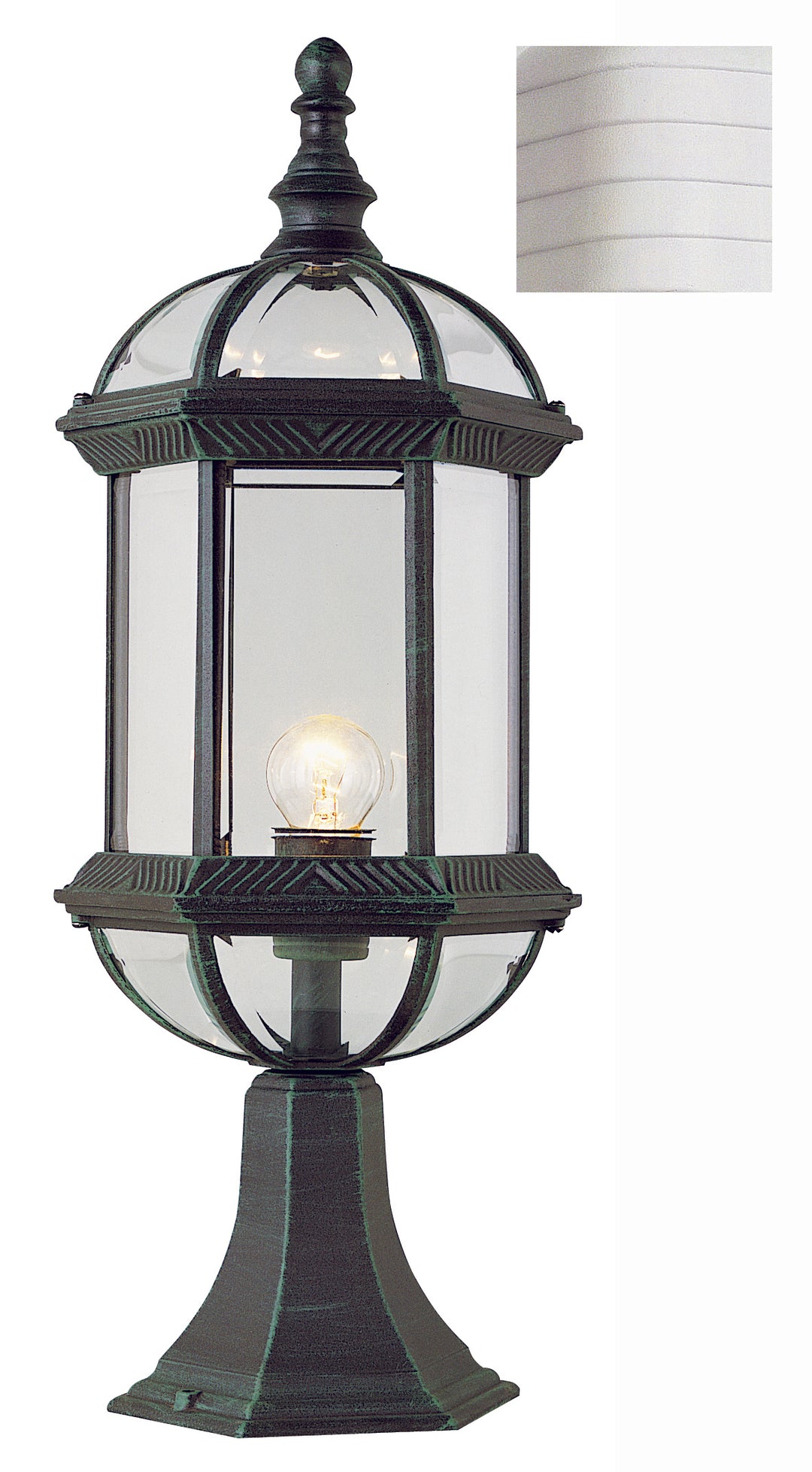 Wentworth One Light Postmount Lantern in White - available from The Lighting Shoppe, trusted by Canadian homeowners