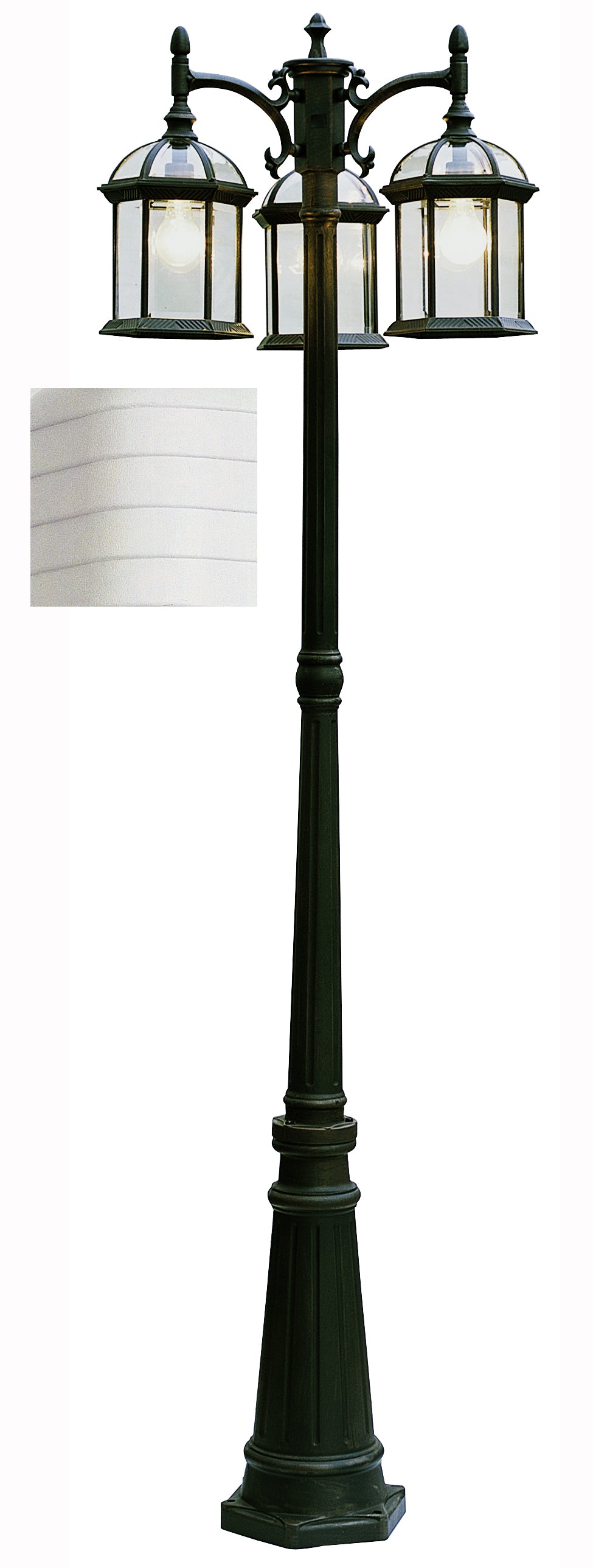 Wentworth Three Light Pole Light in White - available from The Lighting Shoppe, trusted by Canadian homeowners