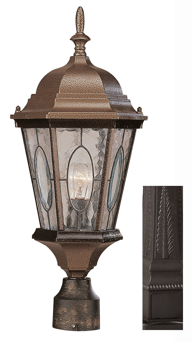 Villa Nueva One Light Postmount Lantern in Black - available from The Lighting Shoppe, trusted by Canadian homeowners