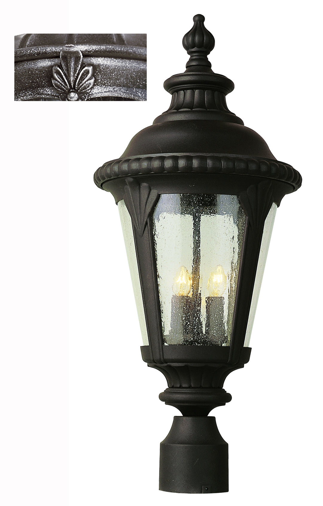 Commons Three Light Postmount Lantern in Swedish Iron - available from The Lighting Shoppe, trusted by Canadian homeowners