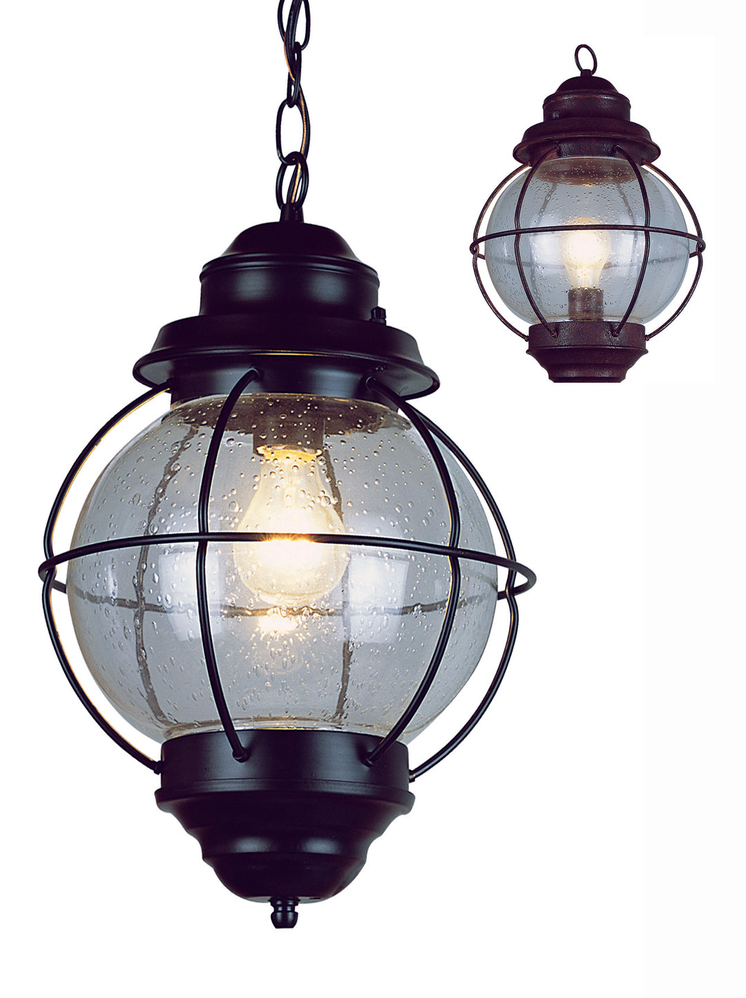 Catalina One Light Hanging Lantern in Rustic Bronze - available from The Lighting Shoppe, trusted by Canadian homeowners