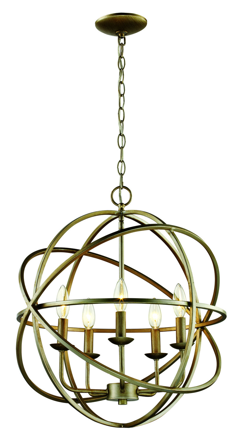 Apollo Five Light Pendant in Antique Silver Leaf - available from The Lighting Shoppe, trusted by Canadian homeowners