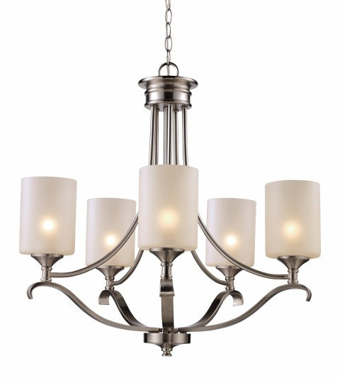 Ballard Five Light Chandelier in Brushed Nickel - available from The Lighting Shoppe, trusted by Canadian homeowners