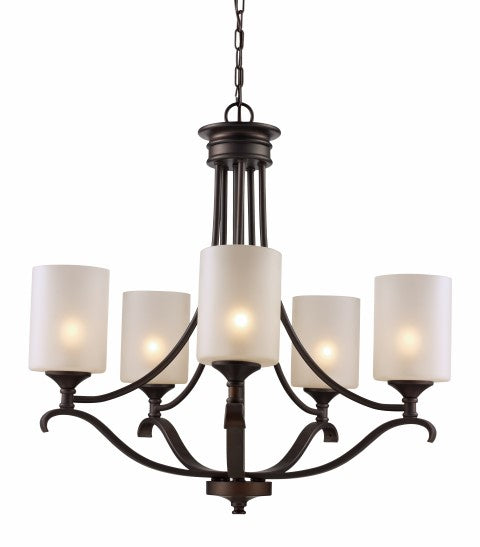 Ballard Five Light Chandelier in Rubbed Oil Bronze - available from The Lighting Shoppe, trusted by Canadian homeowners