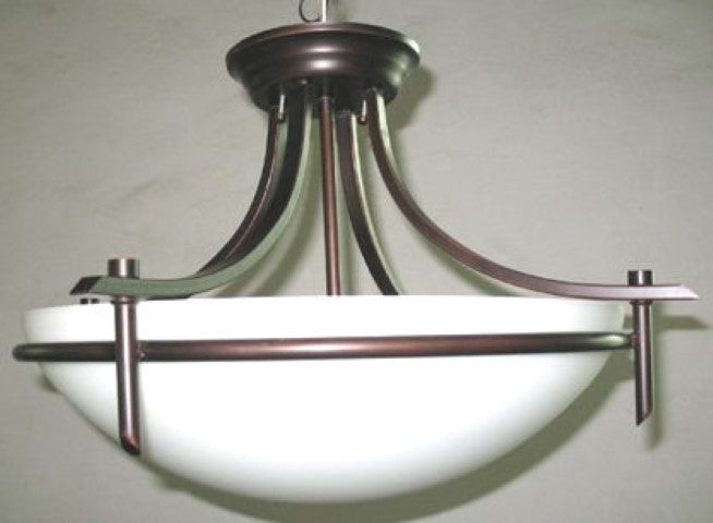 Vitalian Three Light Semi Flush Mount in Rubbed Oil Bronze - available from The Lighting Shoppe, trusted by Canadian homeowners