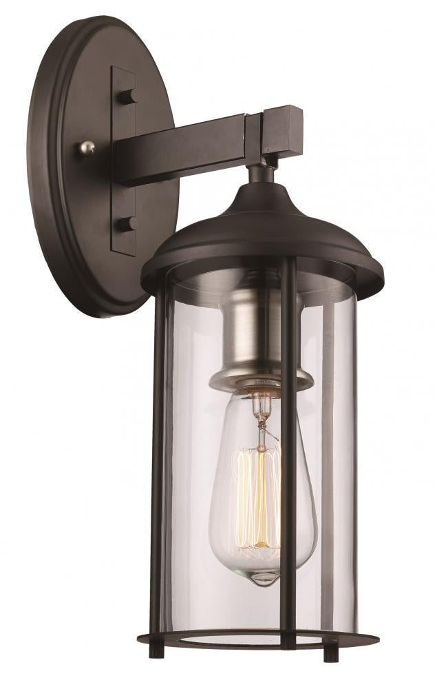 Blues One Light Wall Lantern in Black /Brushed Nickel - available from The Lighting Shoppe, trusted by Canadian homeowners