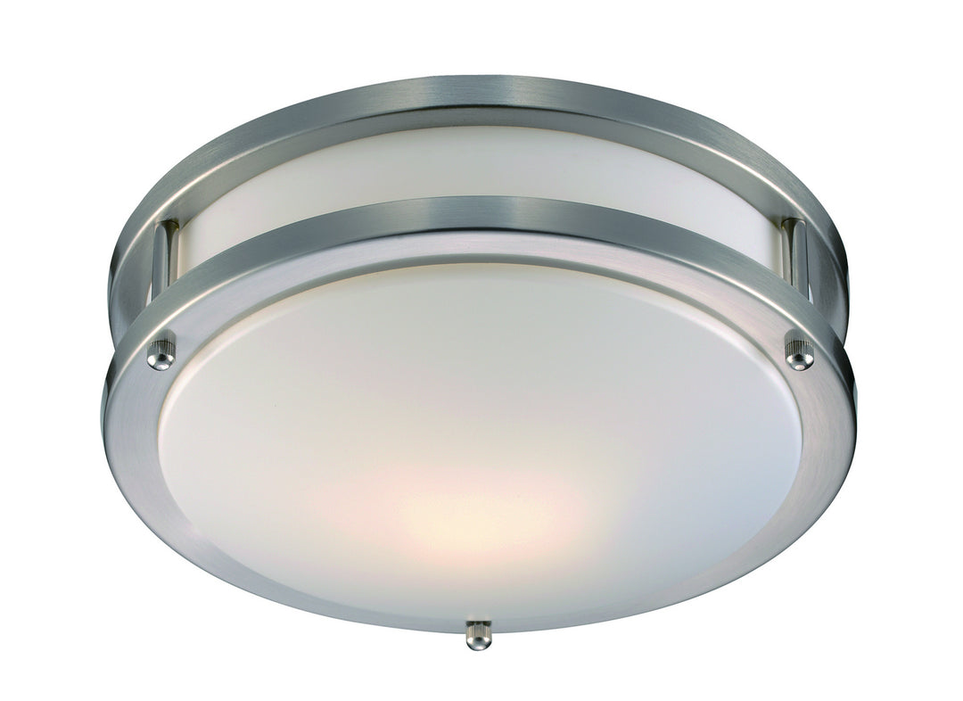 Barnes One Light Flushmount in Brushed Nickel - available from The Lighting Shoppe, trusted by Canadian homeowners