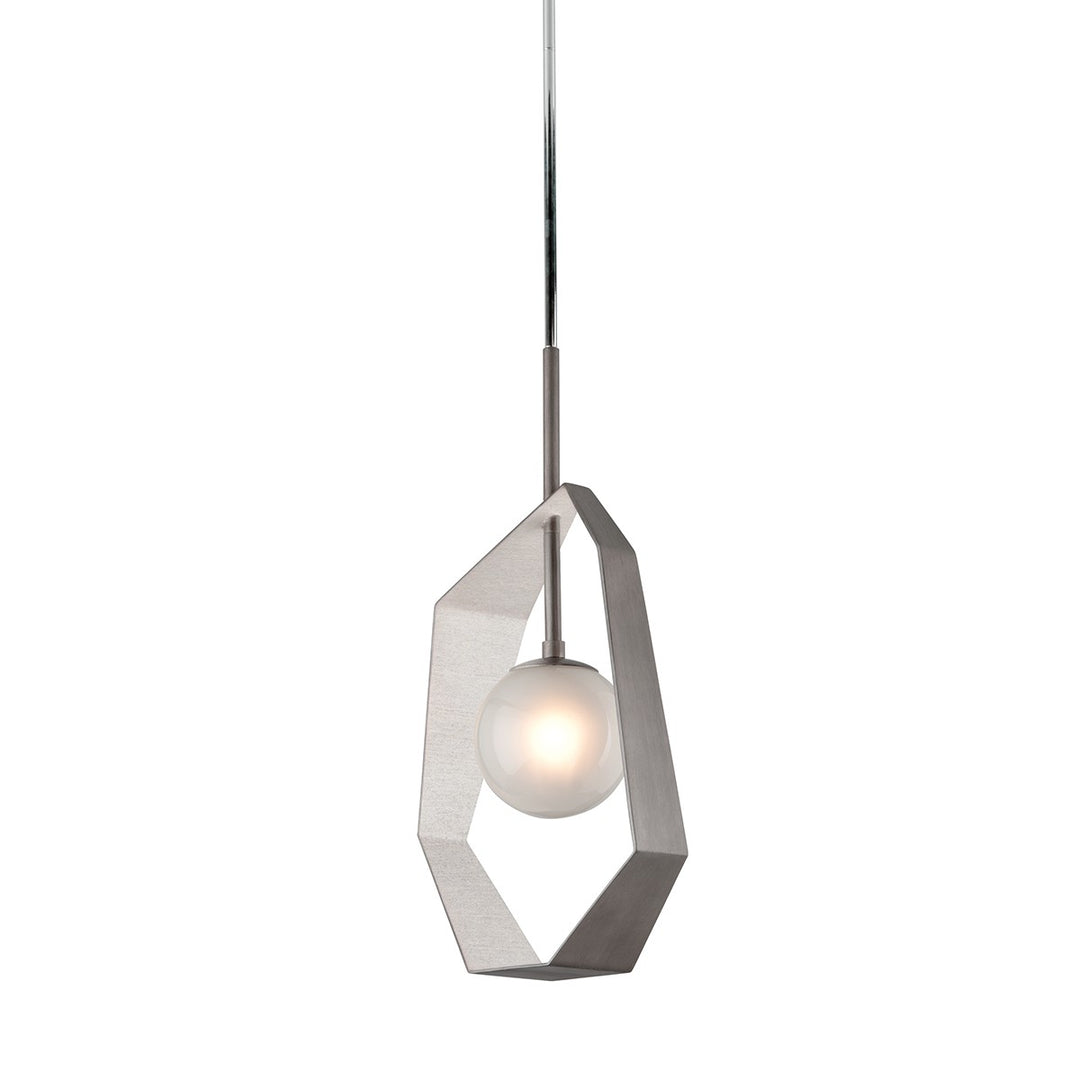 Origami One Light Pendant in Graphite With Silver Leaf - available from The Lighting Shoppe, trusted by Canadian homeowners
