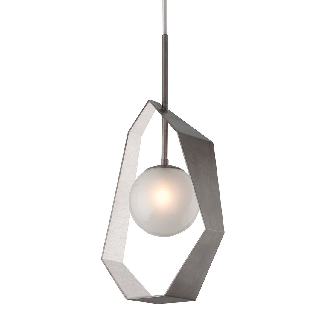 Origami One Light Pendant in Graphite With Silver Leaf - available from The Lighting Shoppe, trusted by Canadian homeowners