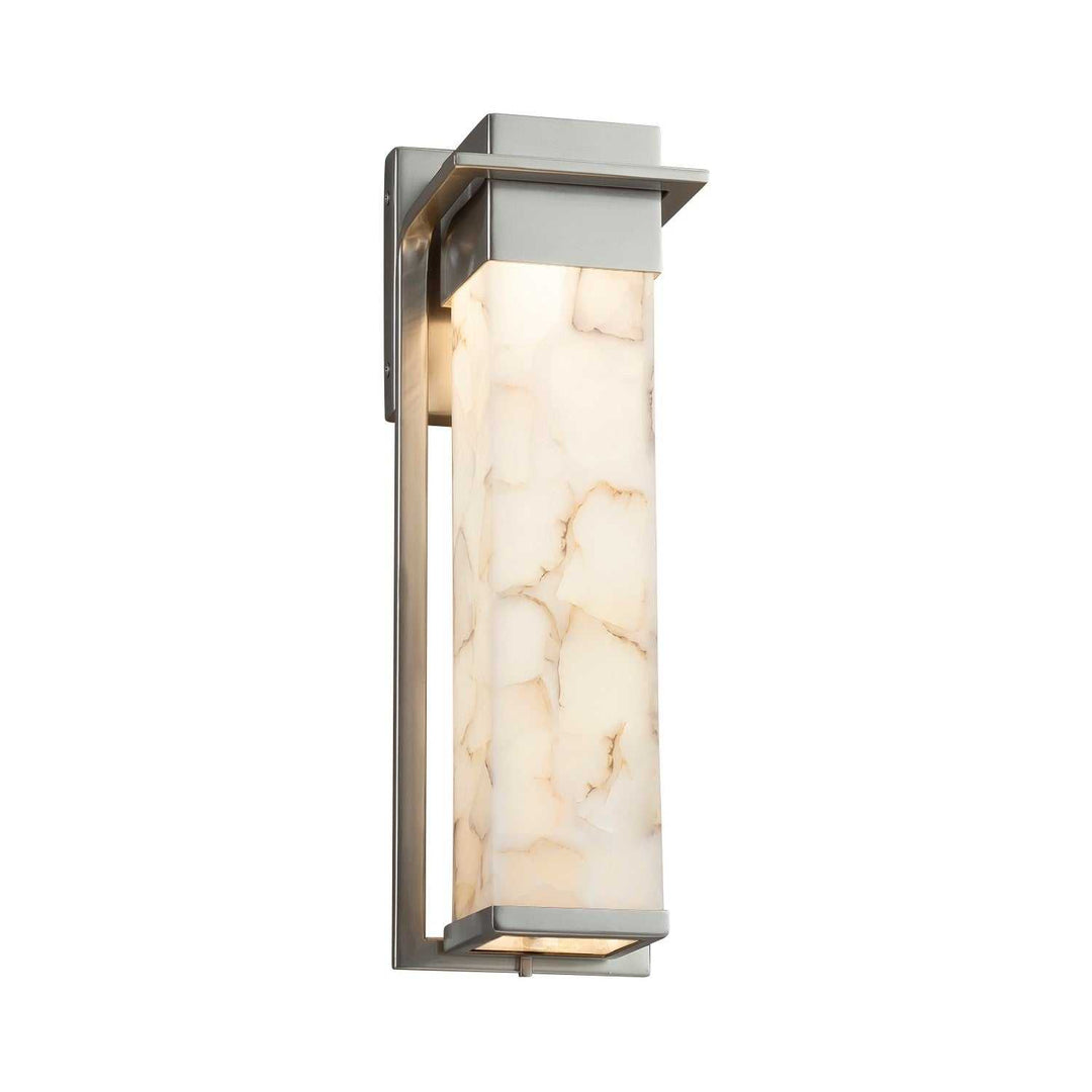 Alabaster Rocks LED Outdoor Wall Sconce in Brushed Nickel Justice Designs