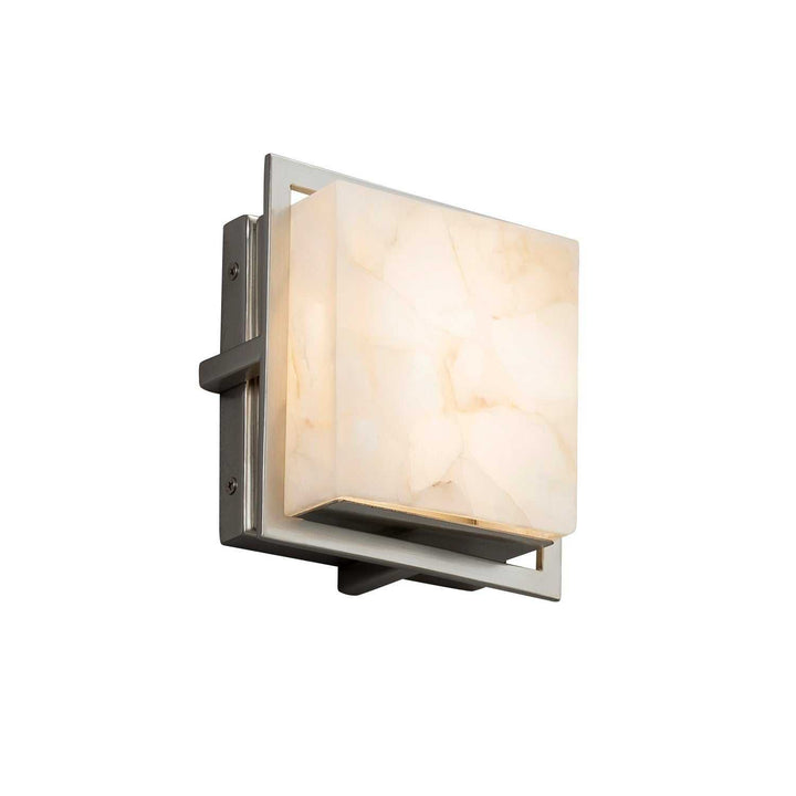 Alabaster Rocks LED Outdoor Wall Sconce in Brushed Nickel Justice Designs