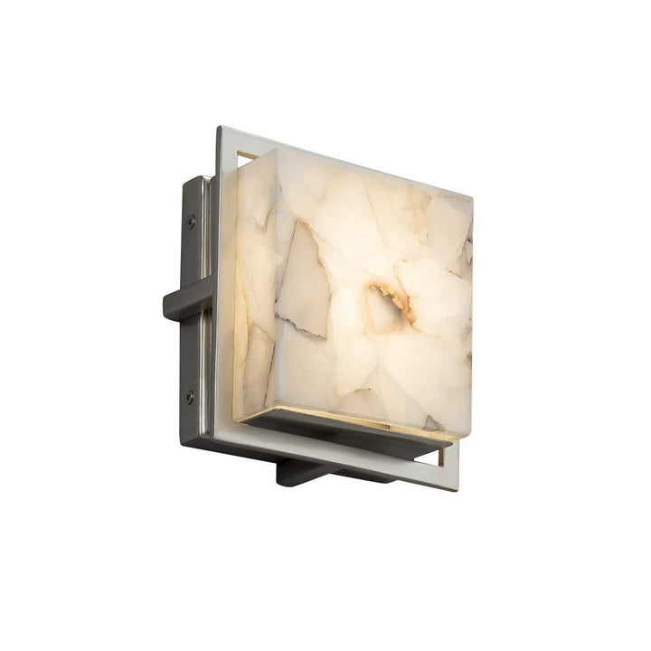 Alabaster Rocks LED Outdoor Wall Sconce in Brushed Nickel Justice Designs