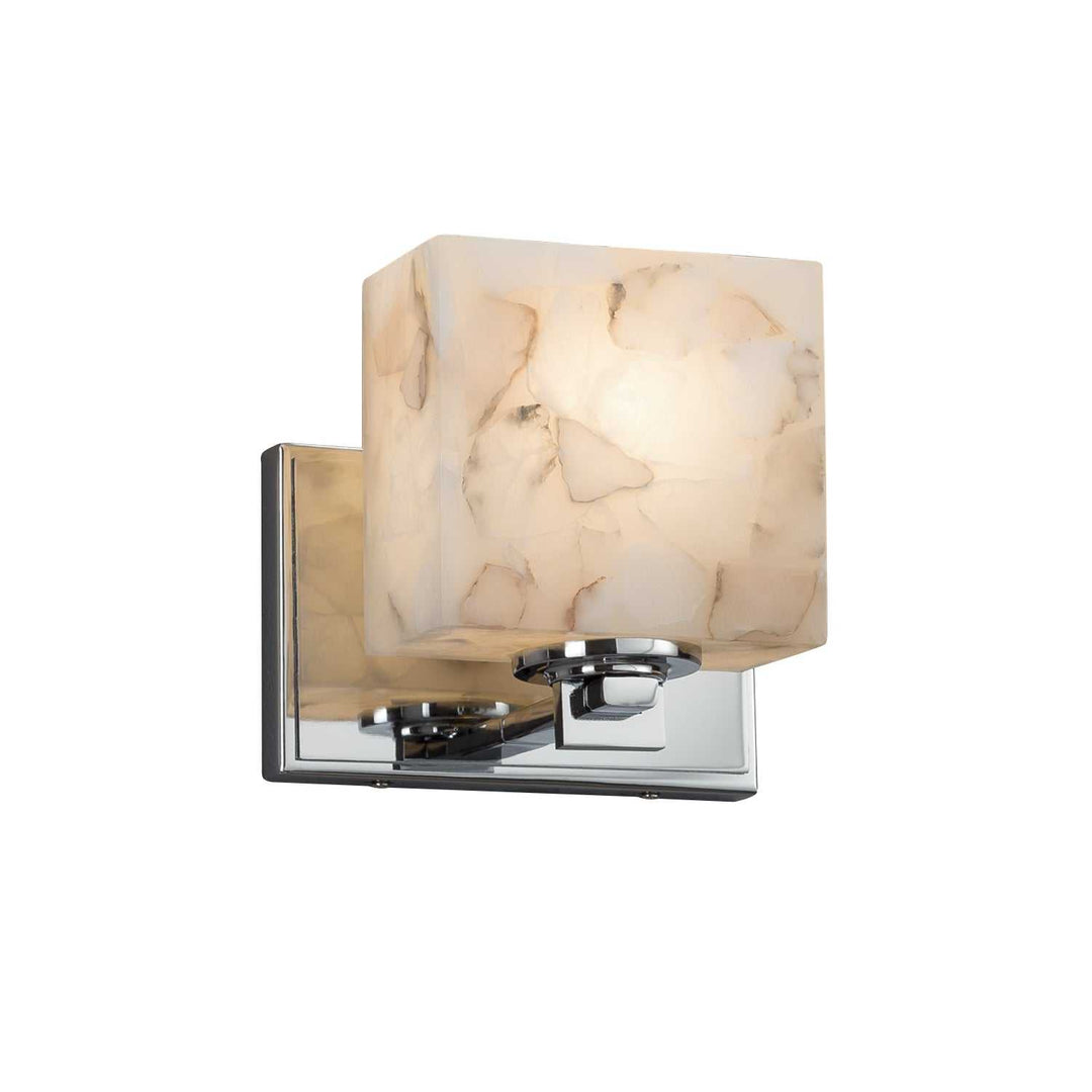 Alabaster Rocks One Light Wall Sconce in Polished Chrome Justice Designs