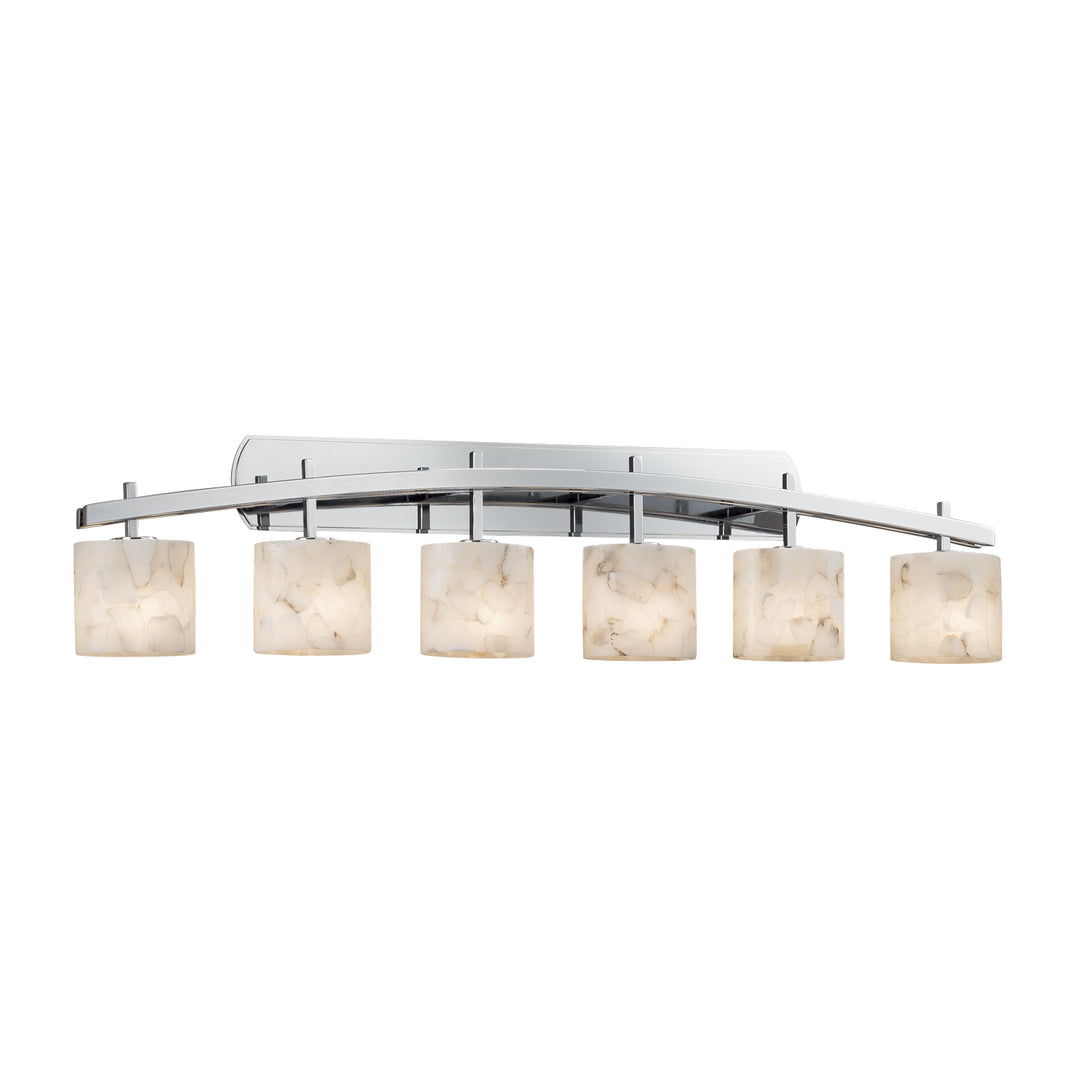 Justice Designs - ALR-8596-30-CROM - Six Light Bath Bar - Alabaster Rocks - Polished Chrome