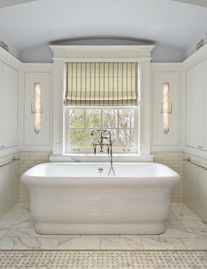 Alabaster Rocks LED Linear Bath Bar in Brushed Nickel Justice Designs
