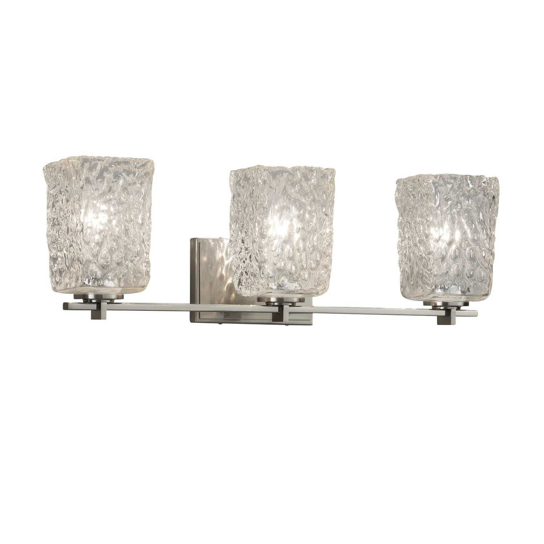 Veneto Luce Three Light Bath Bar in Brushed Nickel Justice Designs