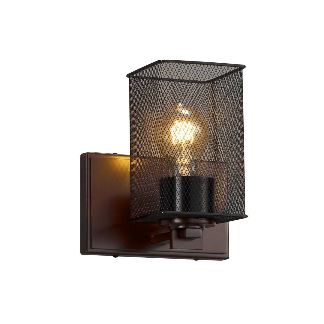 Wire Mesh One Light Wall Sconce in Dark Bronze Justice Designs