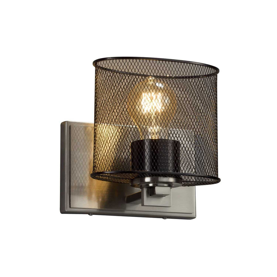 Wire Mesh One Light Wall Sconce in Brushed Nickel Justice Designs