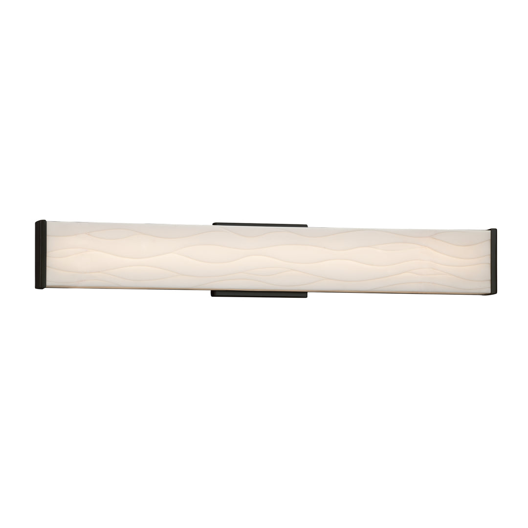 Justice Designs - PNA-8605-WAVE-MBLK - LED Linear Bath Bar - Porcelina - Matte Black