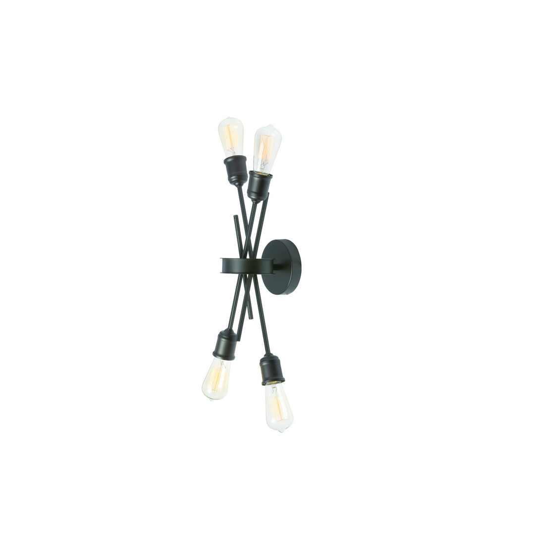 Nebraska Four Light Wall Sconce in Black - available from The Lighting Shoppe, trusted by Canadian homeowners