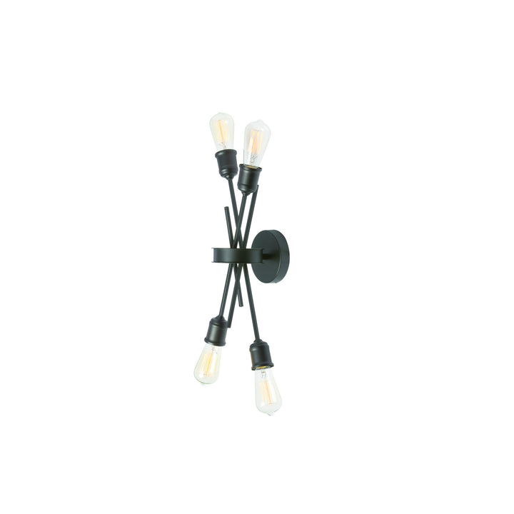 Nebraska Four Light Wall Sconce in Black - available from The Lighting Shoppe, trusted by Canadian homeowners