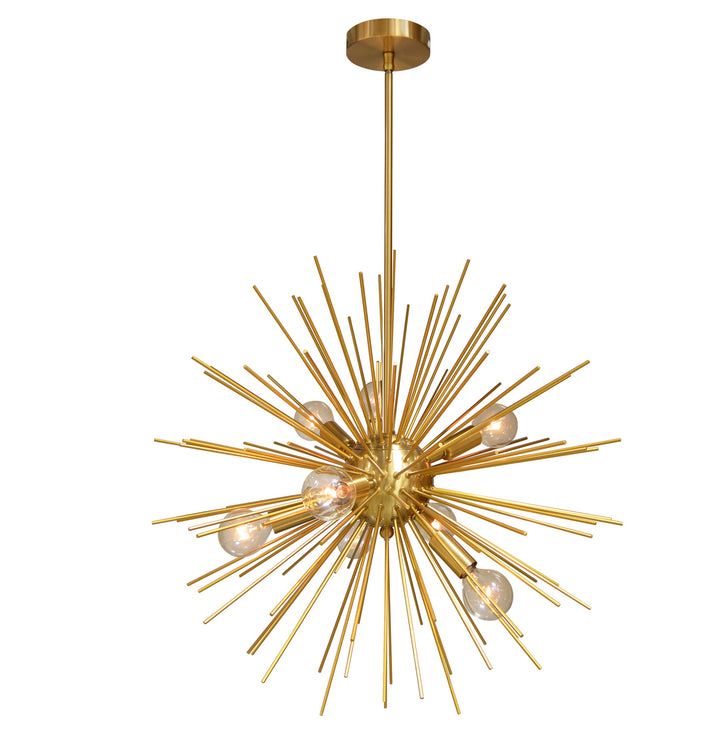 Vega Eight Light Pendant in Aged Brass - available from The Lighting Shoppe, trusted by Canadian homeowners
