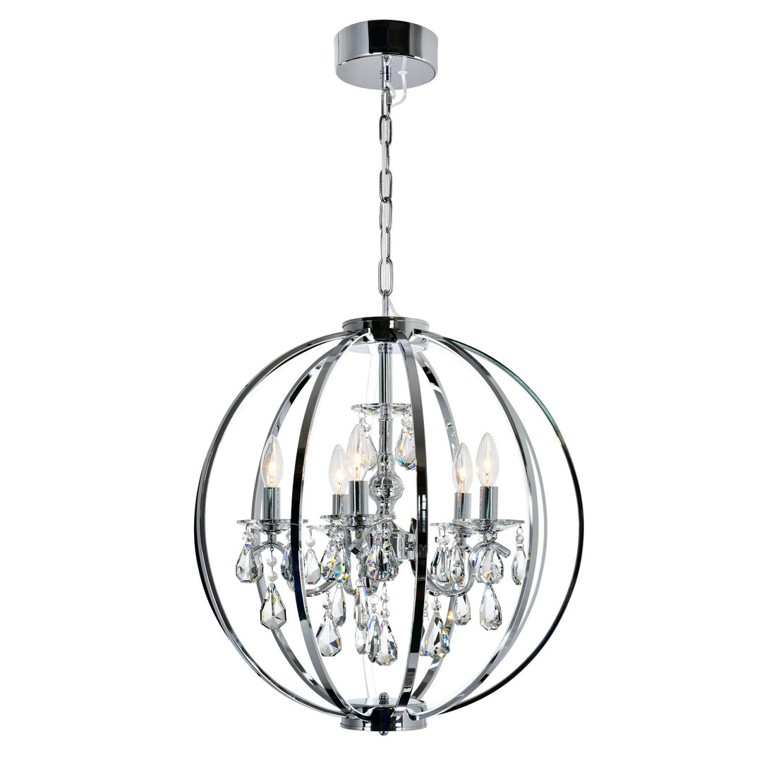 Abia Five Light Chandelier in Chrome - available from The Lighting Shoppe, trusted by Canadian homeowners