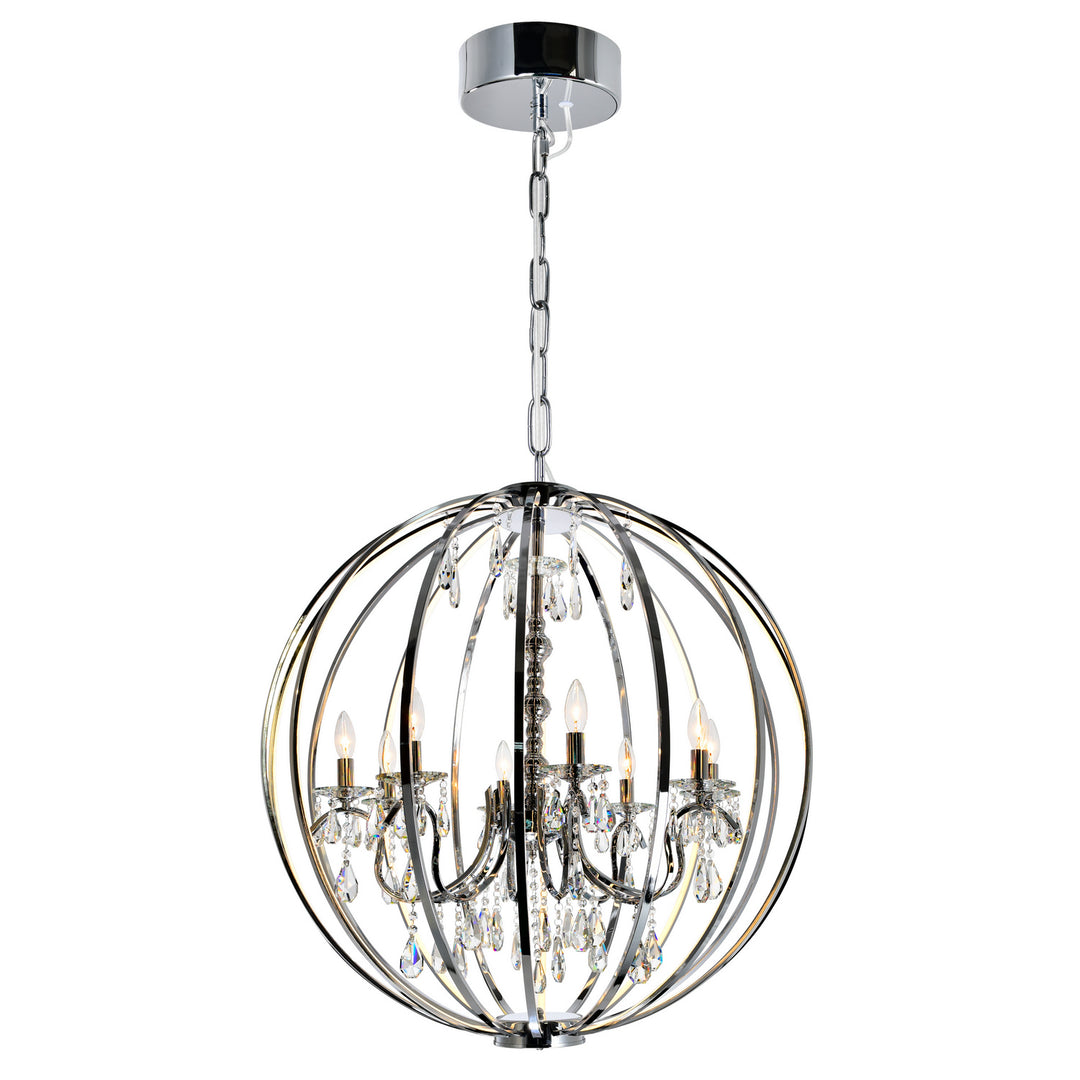 Abia Eight Light Chandelier in Chrome - available from The Lighting Shoppe, trusted by Canadian homeowners