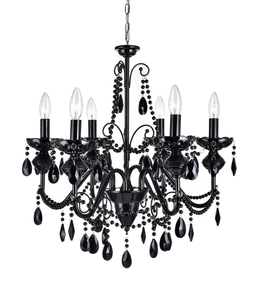 Keen Six Light Chandelier in Black - available from The Lighting Shoppe, trusted by Canadian homeowners