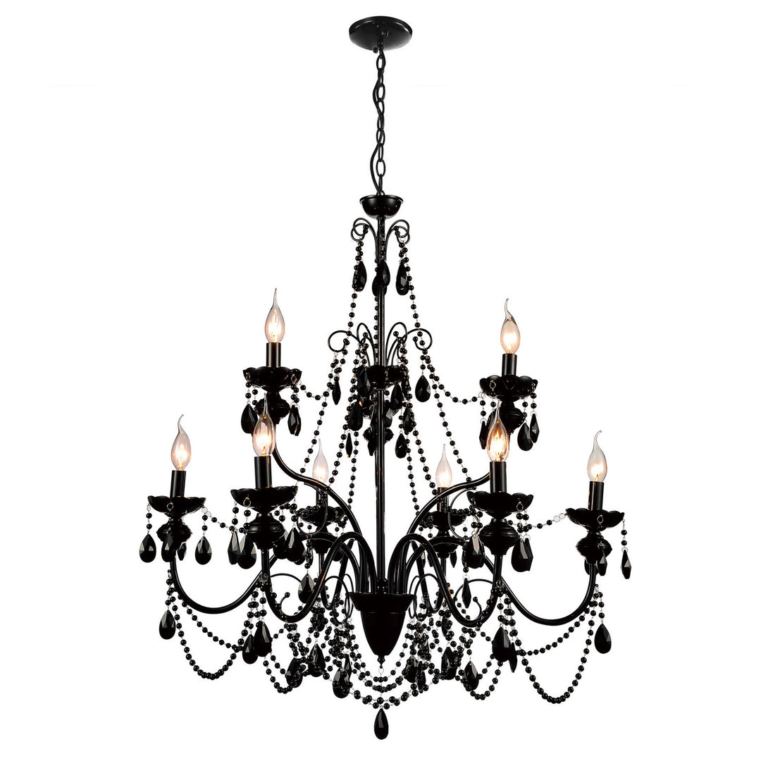 Keen Nine Light Chandelier in Black - available from The Lighting Shoppe, trusted by Canadian homeowners