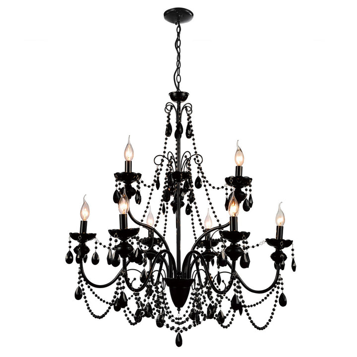 Keen Nine Light Chandelier in Black - available from The Lighting Shoppe, trusted by Canadian homeowners