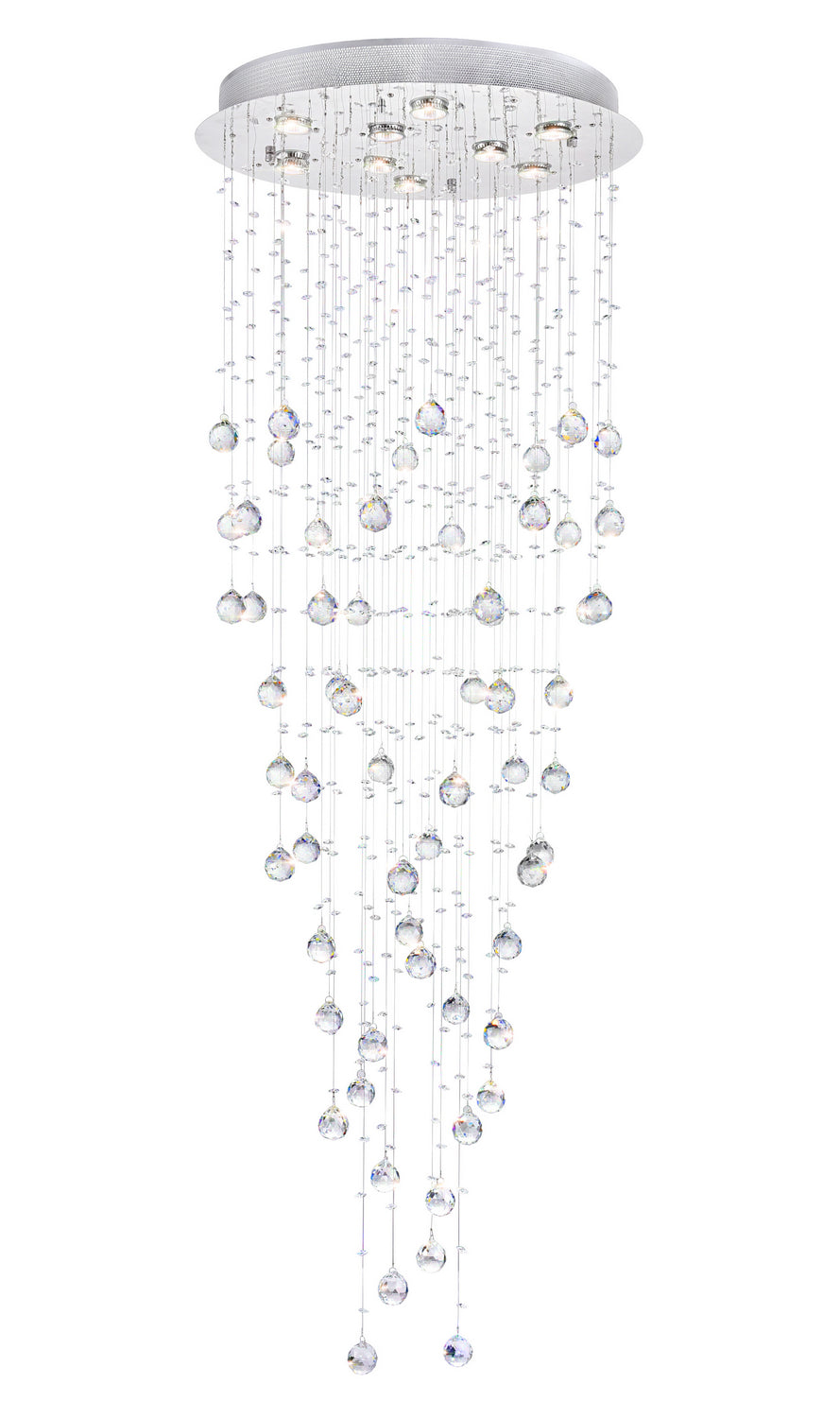 Rain Drop Nine Light Flush Mount in Chrome - available from The Lighting Shoppe, trusted by Canadian homeowners