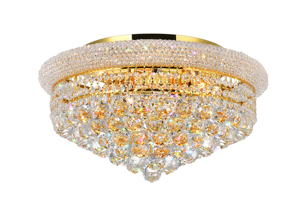 Empire Eight Light Flush Mount in Gold - available from The Lighting Shoppe, trusted by Canadian homeowners