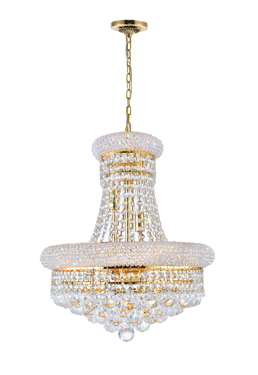 Empire Eight Light Chandelier in Gold - available from The Lighting Shoppe, trusted by Canadian homeowners